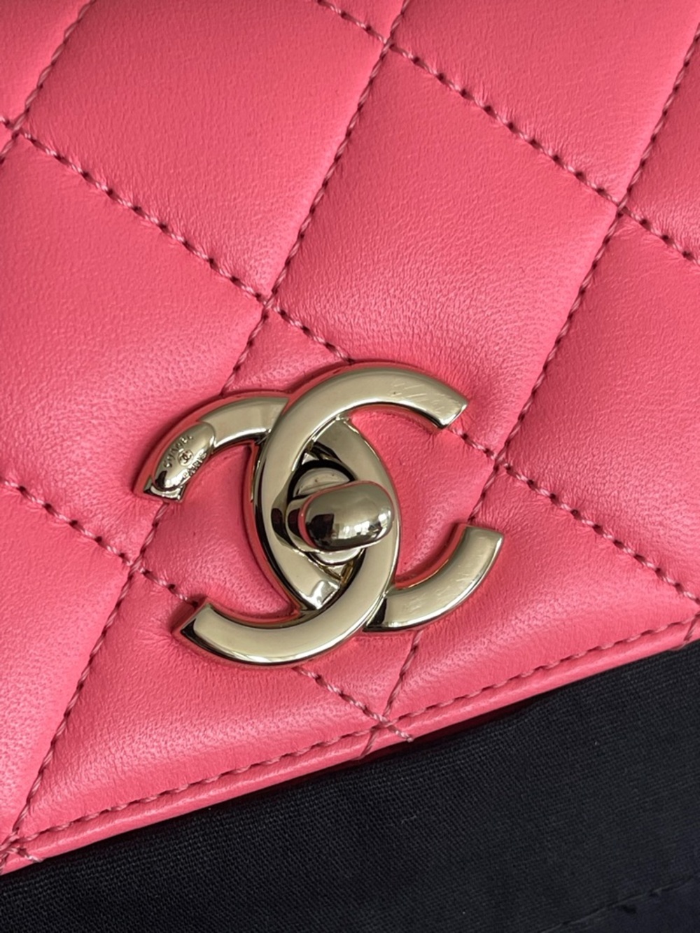 Chanel Mini Quilted Flap Bag Crossbody Top handle Bubblegum-Coral Pink RARE - Picture 15 of 15